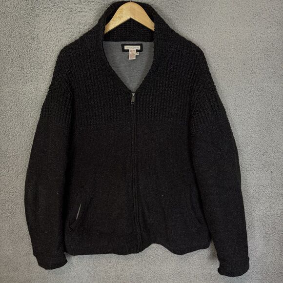 Carbon 2‎ Cobalt Sweater Men's XL Grey Foundry Full Zip Heavyweight Knit - Picture 1 of 6